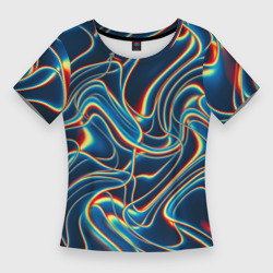 Женская футболка 3D Slim Abstract waves