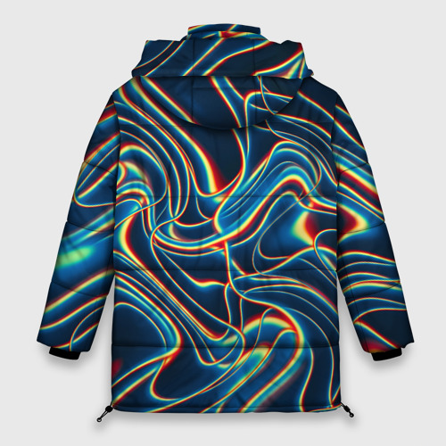 Женская зимняя куртка Oversize Abstract waves, цвет черный - фото 2