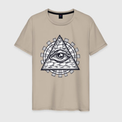 Всевидящее око – Мужская футболка хлопок с принтом купить со скидкой в -20%