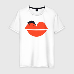 Мужская футболка хлопок Kiss cat