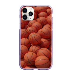 Чехол для iPhone 11 Pro матовый Узор с баскетбольными мячами