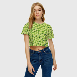 Женская футболка Crop-top 3D Узор из теннисных мячей - фото 2