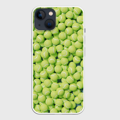 Чехол для iPhone 14 с принтом Узор из теннисных мячей, вид спереди #2