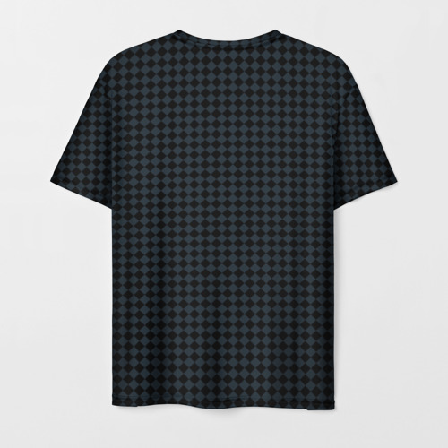 Мужская футболка 3D Шахматная мелкая клетка чёрно-серый, цвет 3D печать - фото 2
