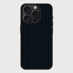 Чехол силиконовый для Apple iPhone 15 Pro матовый Шахматная мелкая клетка чёрно-серый