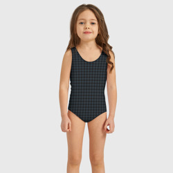 Детский купальник 3D Шахматная мелкая клетка чёрно-серый