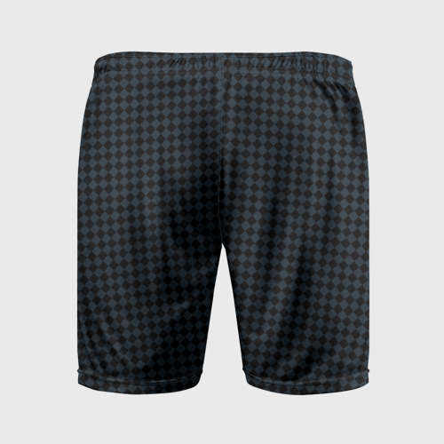 Мужские шорты спортивные Шахматная мелкая клетка чёрно-серый, цвет 3D печать - фото 2
