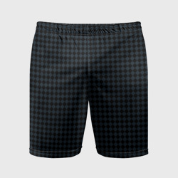 Мужские шорты спортивные Шахматная мелкая клетка чёрно-серый