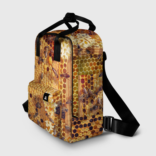 Женский рюкзак 3D Пчёлы и соты с мёдом - фото 2