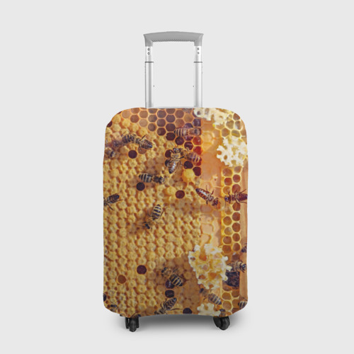 Чехол для чемодана 3D Пчёлы и соты с мёдом, цвет 3D печать