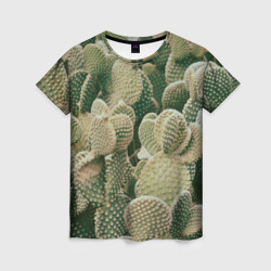 Женская футболка 3D Поле кактусов