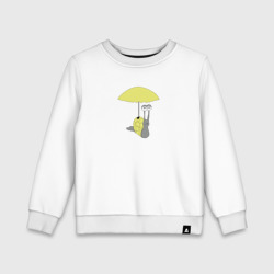 Детский свитшот хлопок Улитка c зонтиком желтого цвета