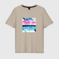 Мужская футболка хлопок Oversize Абстрактное море закат рассвет