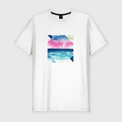 Мужская футболка хлопок Slim Абстрактное море закат рассвет