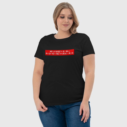 Женская футболка хлопок Определение предела в кванторах, цвет черный - фото 6