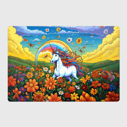Магнитный плакат 3Х2 Единорог в цветах под радугой