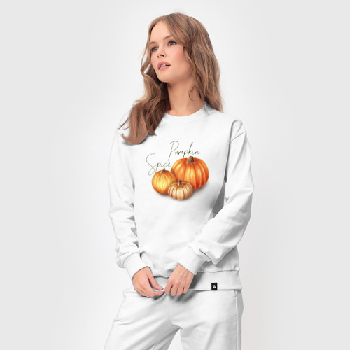 Женский костюм хлопок Pumpkin Spice, цвет белый - фото 5