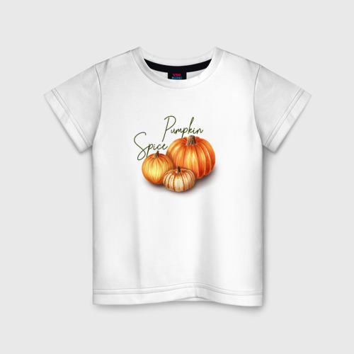 Детская футболка хлопок Pumpkin Spice, цвет белый