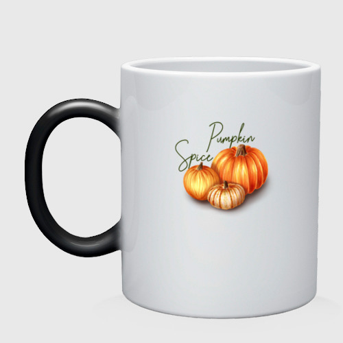 Кружка хамелеон Pumpkin Spice, цвет белый + черный