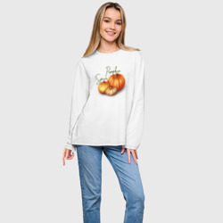 Женский лонгслив oversize хлопок Pumpkin Spice - фото 2