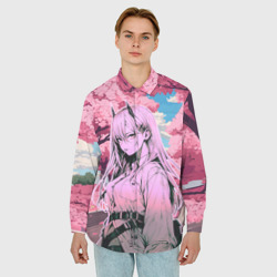 Мужская рубашка oversize 3D Пауэр - Человек бензопила - фото 2