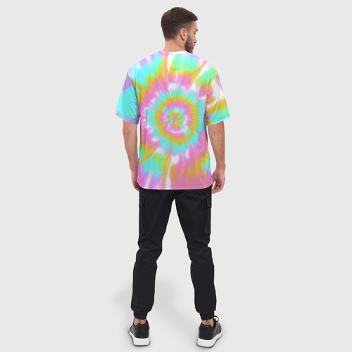 Мужская футболка oversize 3D I am Kenough - retro tie-dye, цвет 3D печать - фото 4