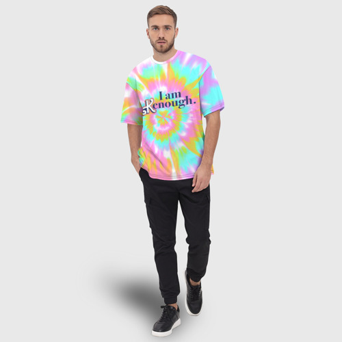 Мужская футболка oversize 3D I am Kenough - retro tie-dye, цвет 3D печать - фото 5