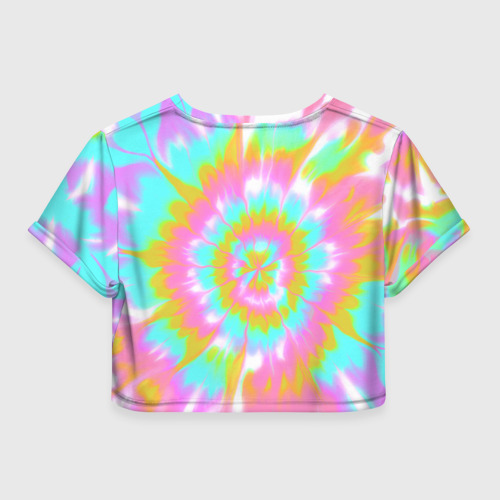 Женская футболка Crop-top 3D I am Kenough - retro tie-dye, цвет 3D печать - фото 2