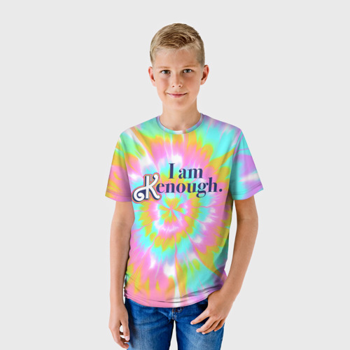 Детская футболка 3D I am Kenough - retro tie-dye, цвет 3D печать - фото 3