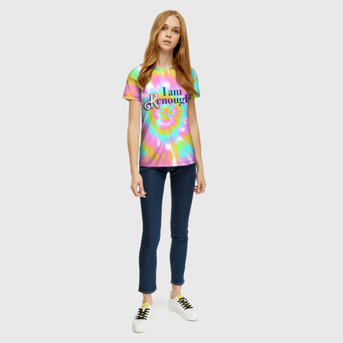 Женская футболка 3D I am Kenough - retro tie-dye, цвет 3D печать - фото 5