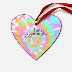 Деревянная игрушка Сердце I am Kenough - retro tie-dye