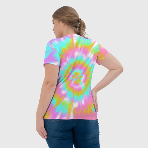 Женская футболка 3D I am Kenough - retro tie-dye, цвет 3D печать - фото 7