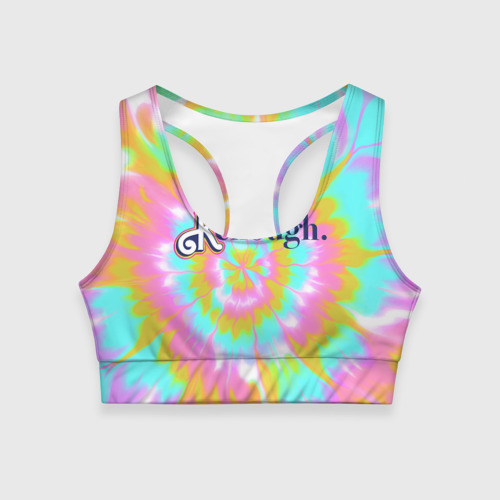 Женский спортивный топ 3D I am Kenough - retro tie-dye, цвет 3D печать