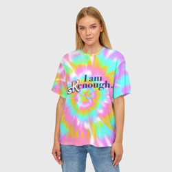 Женская футболка oversize 3D I am Kenough - retro tie-dye - фото 2