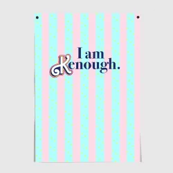 Постер I am Kenough - фраза и костюм Кена в полоску