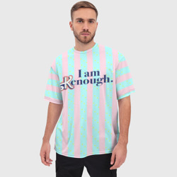 Мужская футболка oversize 3D I am Kenough - фраза и костюм Кена в полоску - фото 2