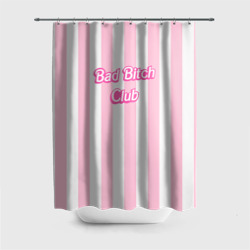 Штора 3D для ванной Bad bitch club - barbie style