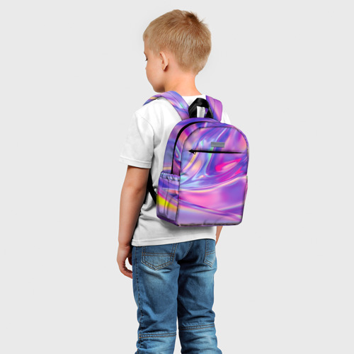 Детский рюкзак 3D с принтом Радужное северное сияние, фото на моделе #1