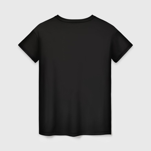 Женская футболка 3D с принтом Волк в кромешной темноте, вид сзади #1