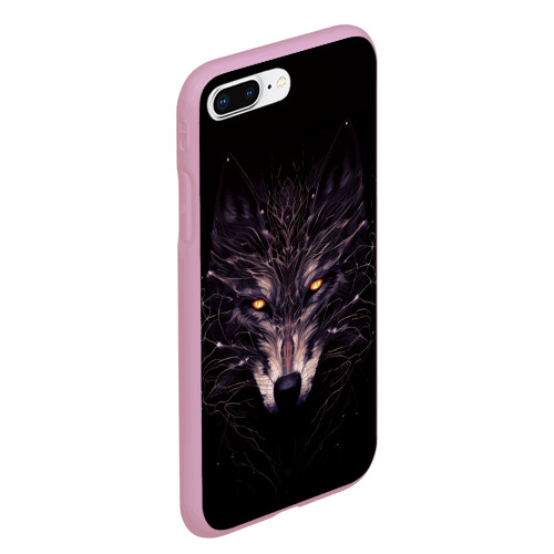 Чехол для iPhone 7Plus/8 Plus матовый с принтом Волк в кромешной темноте, вид сбоку #3