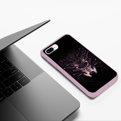 Чехол для iPhone 7Plus/8 Plus матовый с принтом Волк в кромешной темноте, фото #5