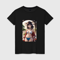 Женская футболка хлопок Девушка аниме в купальнике