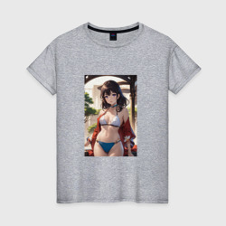Женская футболка хлопок Девушка аниме в купальнике