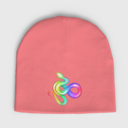 Детская шапка демисезонная Разноцветная радужная змея