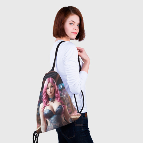 Рюкзак-мешок 3D Красивая татуированная аниме девушка - фото 5