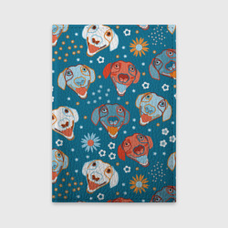 Обложка для автодокументов Милые собачьи мордашки с цветами