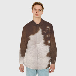 Мужская рубашка oversize 3D Текстура коровы - фото 2