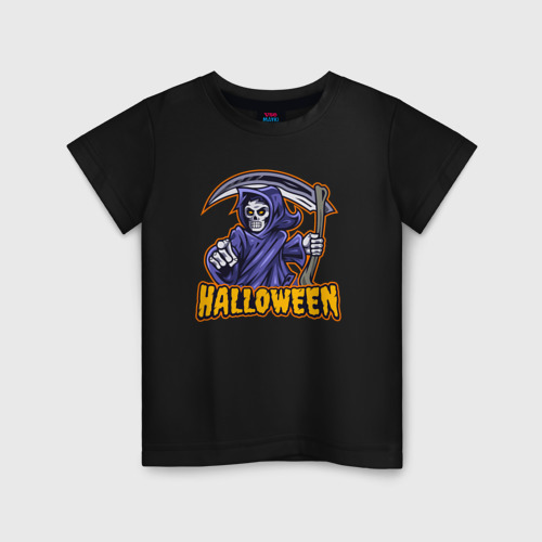 Детская футболка хлопок Halloween dead, цвет черный