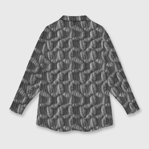 Мужская рубашка oversize 3D с принтом Вязанный стиль текстура, вид сзади #1