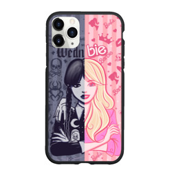 Чехол для iPhone 11 Pro Max матовый Барби и Уэнсдей - мои две личности: в стиле тату